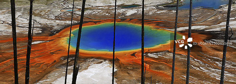 黄石国家公园大棱镜泉：美国最大、世界第三大温泉图片素材