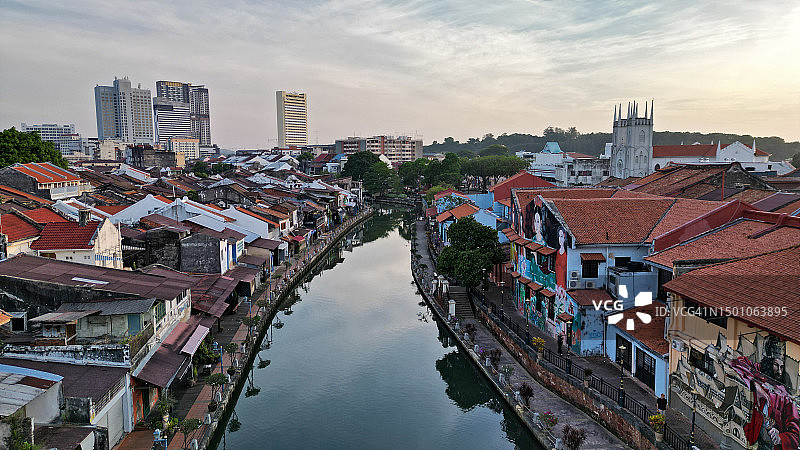马六甲河日出图片素材