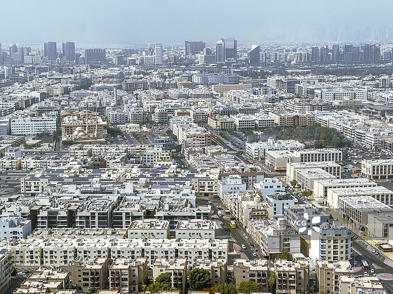 迪拜老城区的航拍景色图片素材