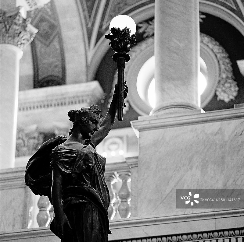 美国国会图书馆的耐克雕像图片素材