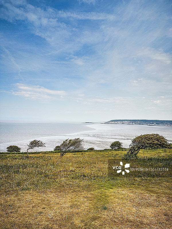 从布林当恩看韦斯顿超级 mare 和韦斯顿湾，萨默塞特图片素材