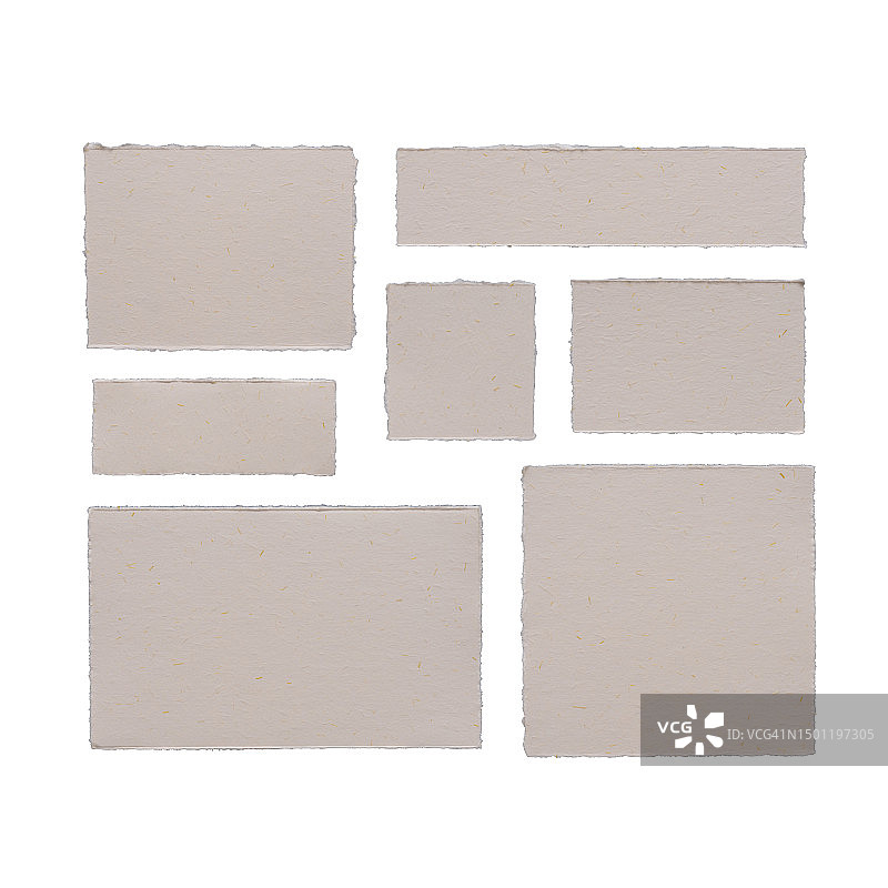 白色背景上的整齐的撕纸图片素材