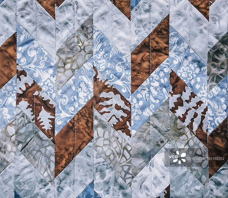 可重复使用的菱形拼布购物袋，斯堪的纳维亚风格，针线和绗缝图片素材