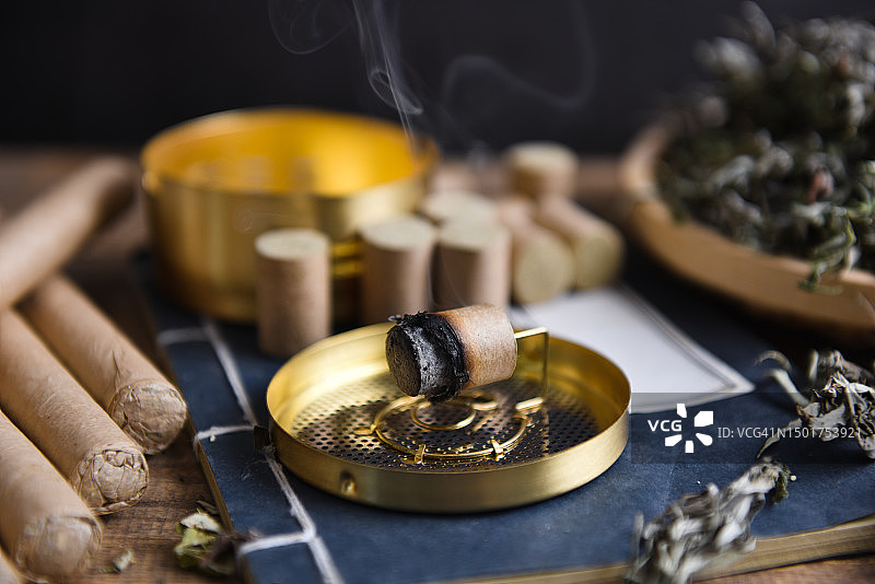 中药艾灸图片素材