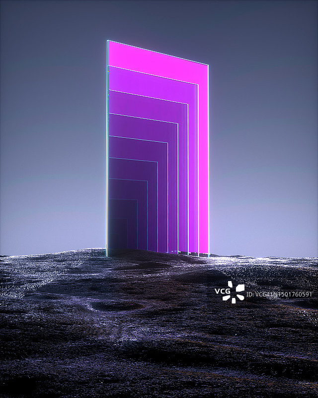 夜空中开启的传送门图片素材