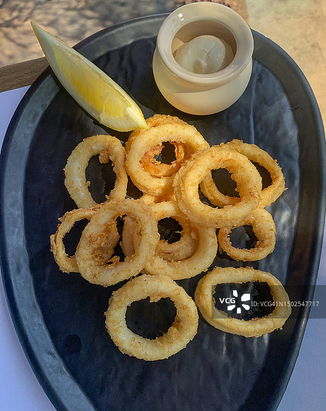 炸鱿鱼图片素材