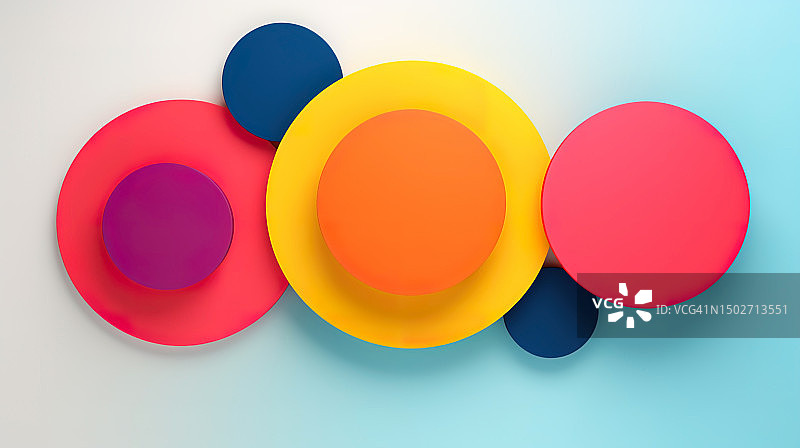 墙上的彩色圆圈图片素材
