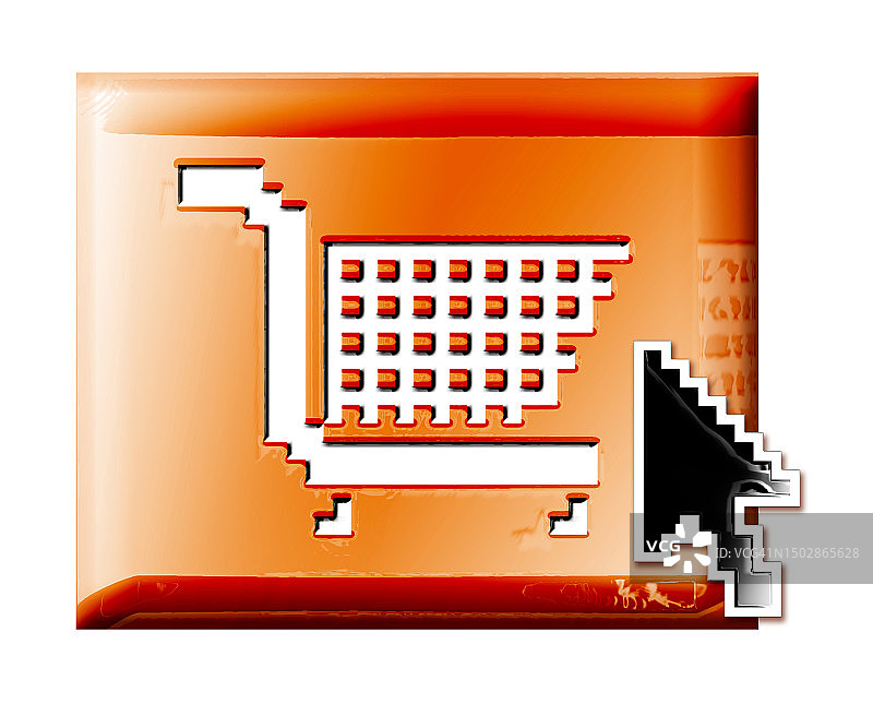 橙色购物车图标图片素材