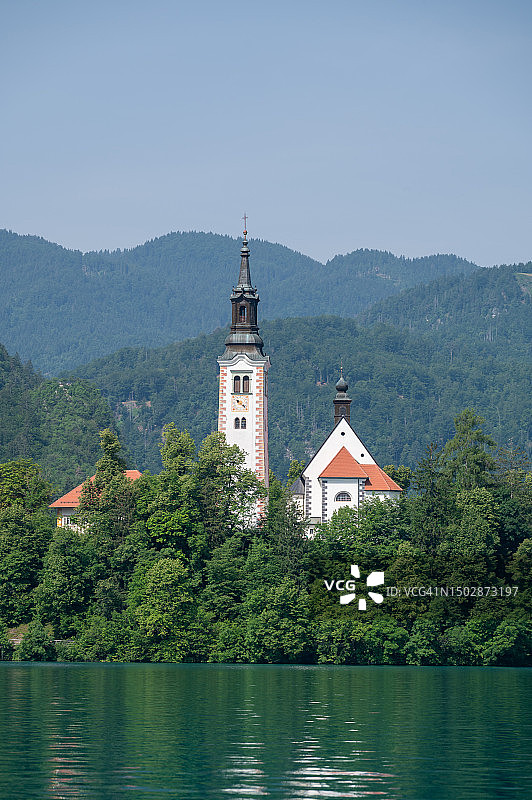 斯洛文尼亚布莱德湖的圣母教堂图片素材