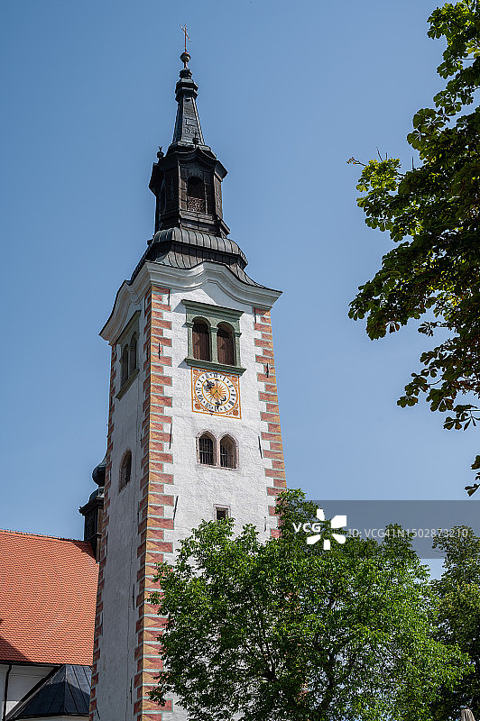 斯洛文尼亚布莱德湖的圣母教堂图片素材
