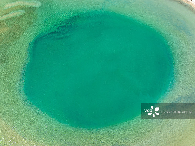 弗朗索瓦佩隆国家公园圆形泻湖航拍，澳大利亚西澳大利亚州鲨鱼湾图片素材