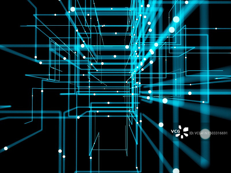 3D网格线渲染图片素材