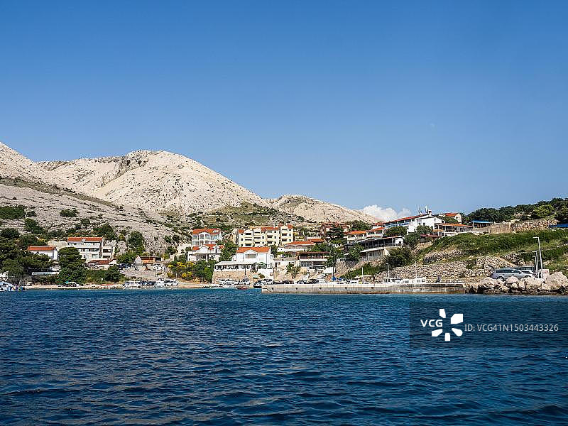 斯塔拉巴斯卡湾，斯塔拉巴斯卡，喀斯特山脉，克尔克岛，克瓦内尔海湾，滨海-戈尔斯基科塔尔，克罗地亚图片素材