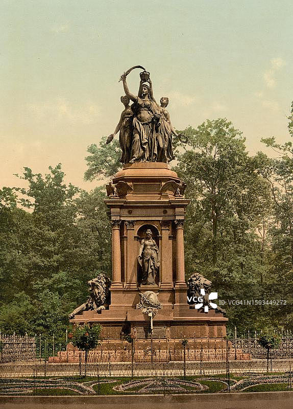 下萨克森州汉诺威战争纪念馆（约1890年，德国，历史照片，19世纪原始照片的数码修复复制品）图片素材