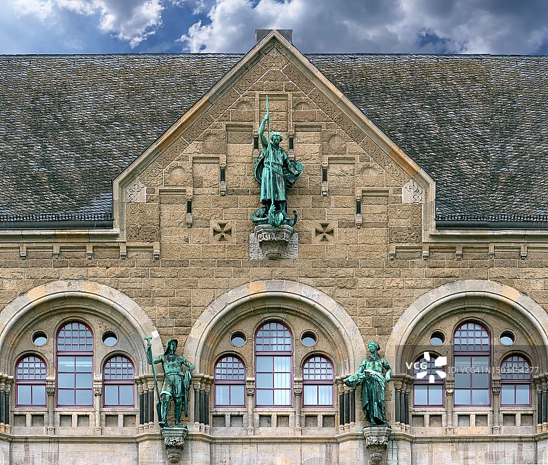 科布伦茨旧政府大楼的山墙，德国莱茵兰-普法尔茨图片素材