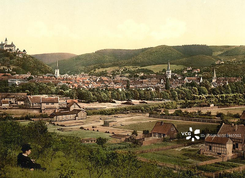 德国萨克森-安哈尔特州韦尼格罗德历史照片（19世纪90年代数码修复版）图片素材