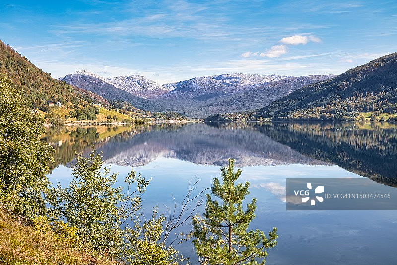 艾于峡湾景色，挪威图片素材
