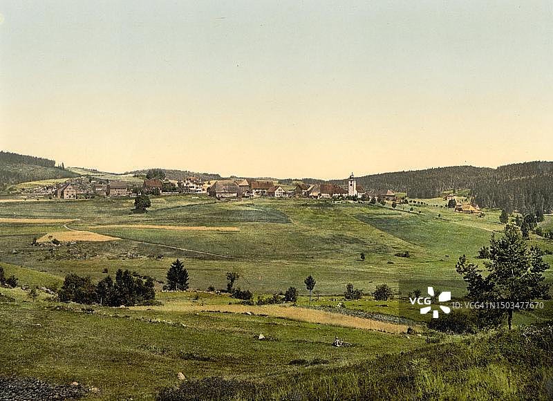 德国巴登-符腾堡黑森林施卢赫湖村庄老照片图片素材