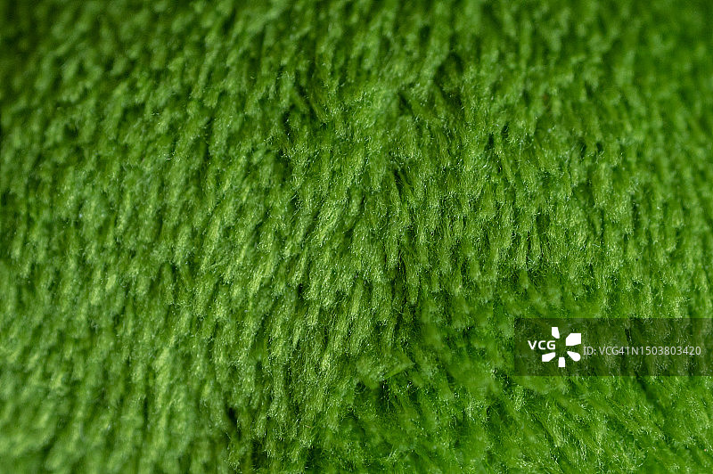 绿色毛圈织物纹理特写镜头图片素材