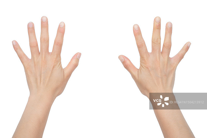 女子双手展示十指的局部特写镜头。图片素材