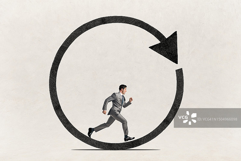 商人绕圈跑图片素材