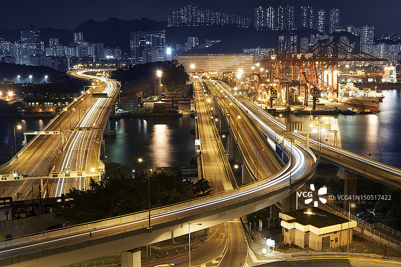香港的商业集装箱港口图片素材