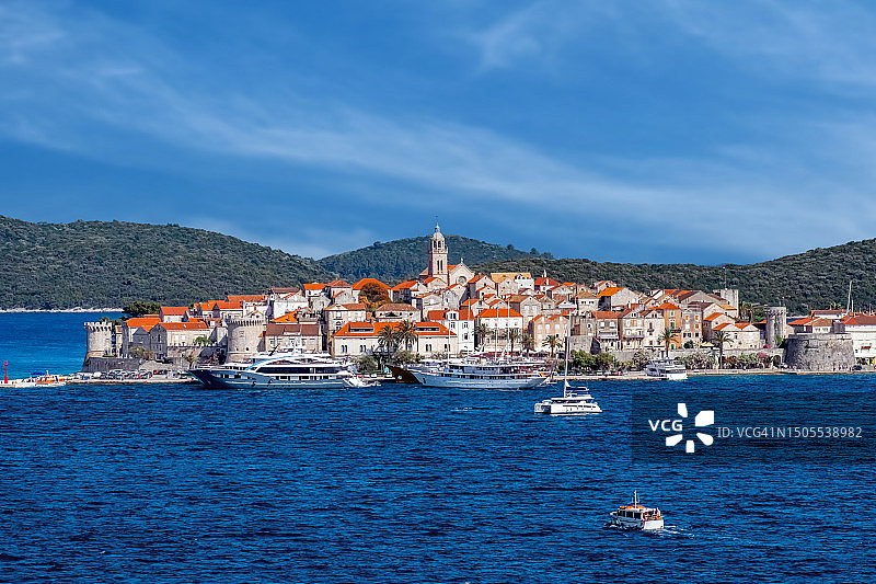 科尔丘拉岛科尔丘拉老镇，克罗地亚，欧洲图片素材