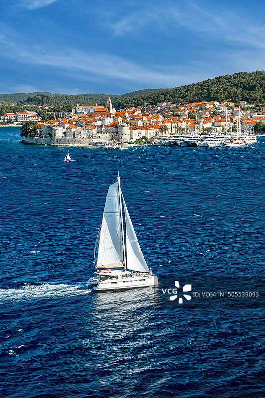 科尔丘拉岛科尔丘拉老镇，克罗地亚，欧洲图片素材