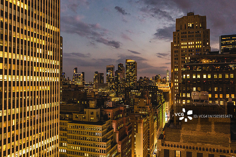 纽约夜景航拍图片素材