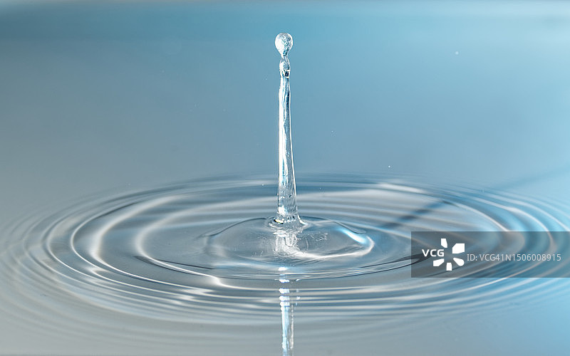 水滴落下特写图片素材