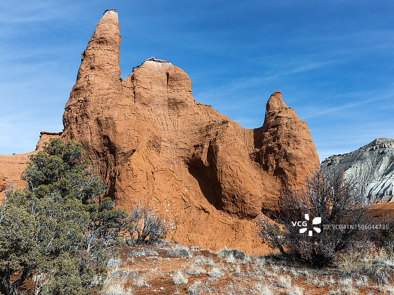 犹他州科达克罗姆盆地州立公园岩层仰视角度图片素材