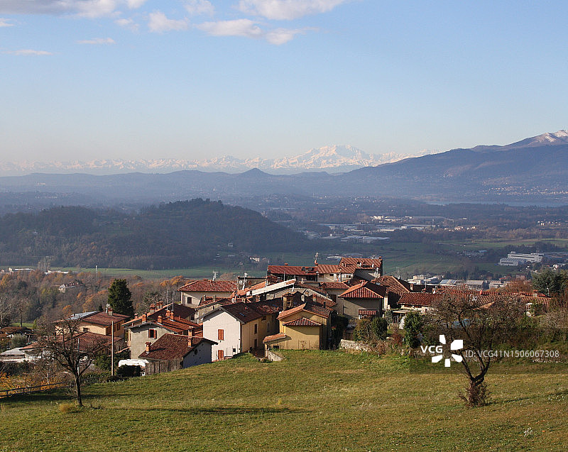 意大利莱科城镇山景风光图片素材