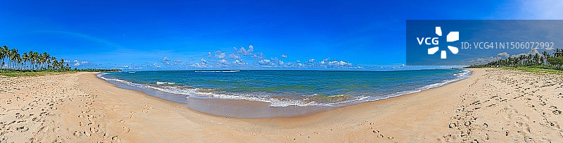 巴西普拉亚杜福特海滩蓝天全景图片素材