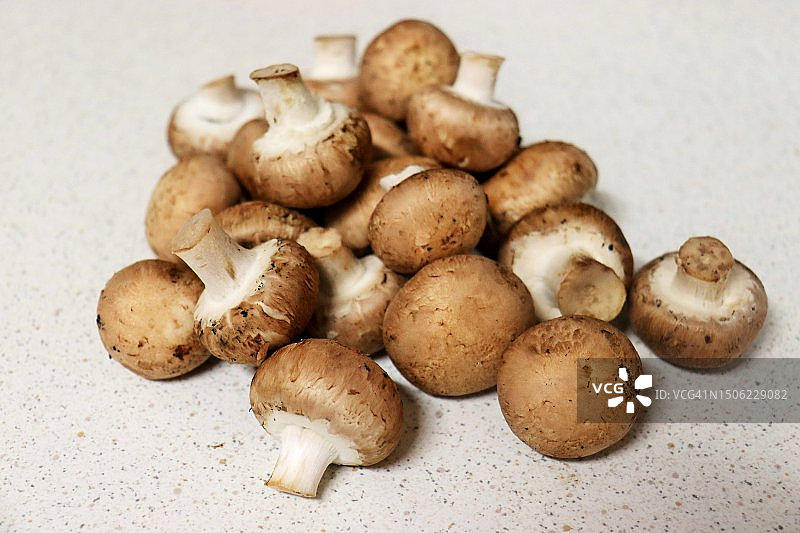 德国桌子上的蘑菇特写图片素材