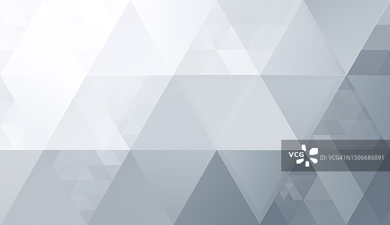 不同大小的白色、浅灰色和灰色三角形抽象背景图片素材