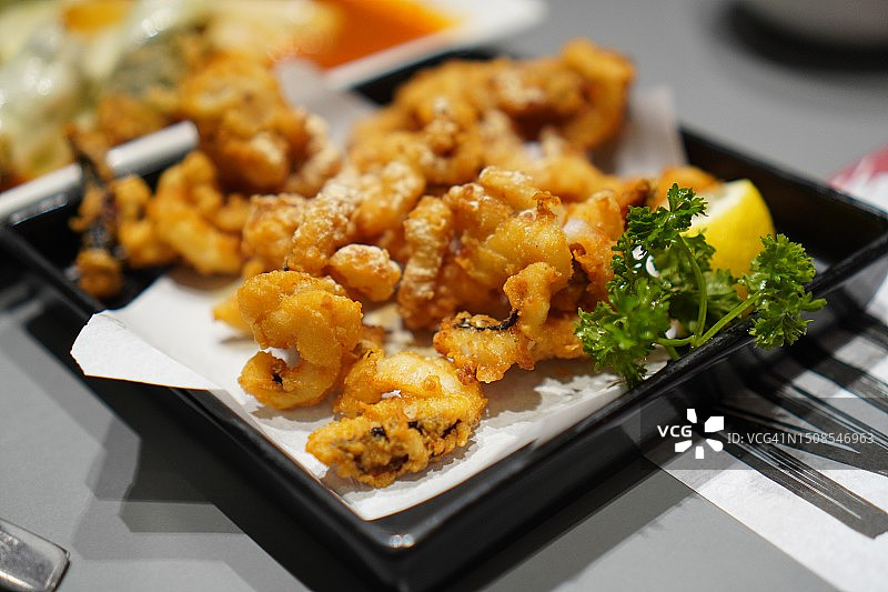 炸鱿鱼图片素材