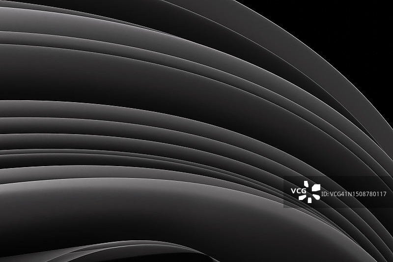 抽象分层黑色背景，精美深色3D图案图片素材