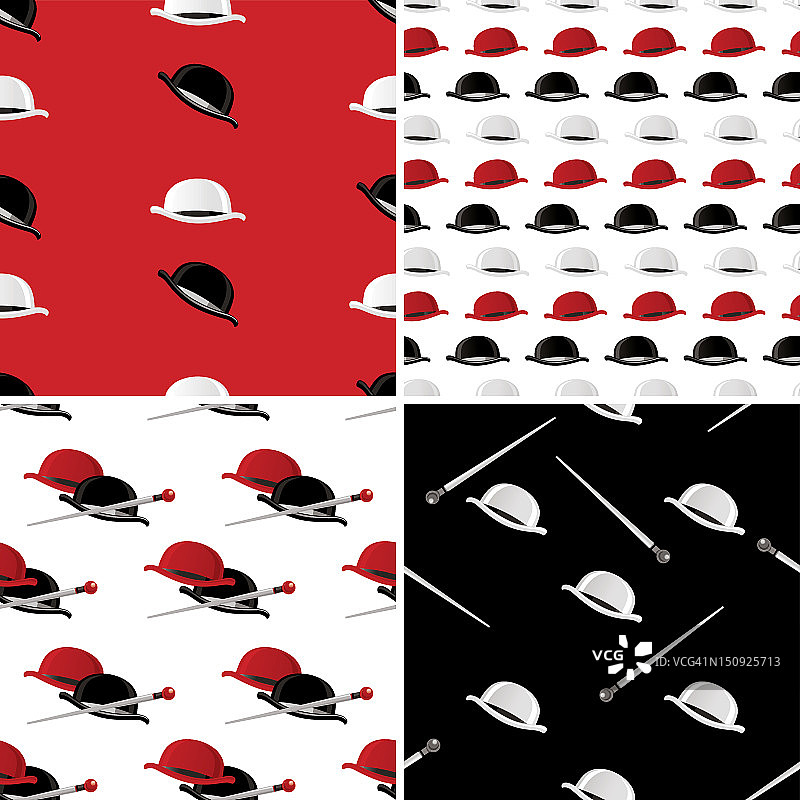 经典英式圆顶礼帽图案图片素材