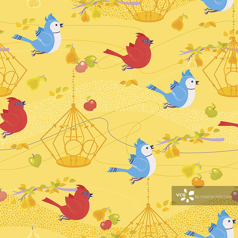 秋季鸟类图案图片素材