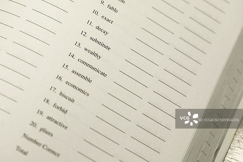 儿童学习学术练习册图片素材