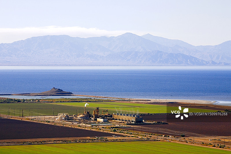 索尔顿海帝国谷地热发电站航拍图片素材