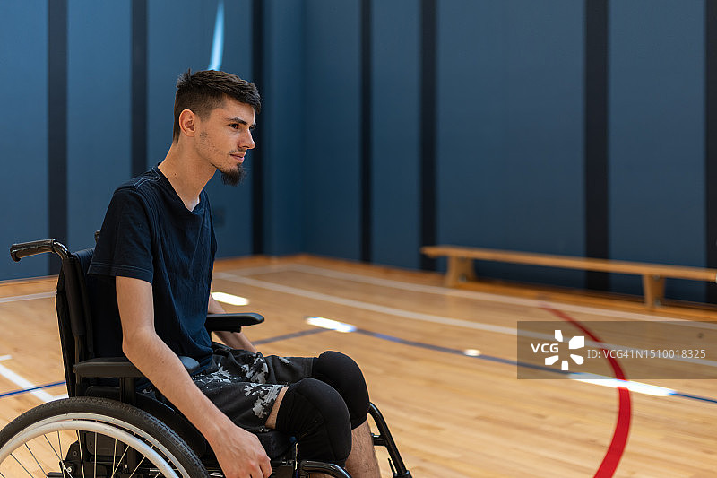 残疾人玩博恰球图片素材