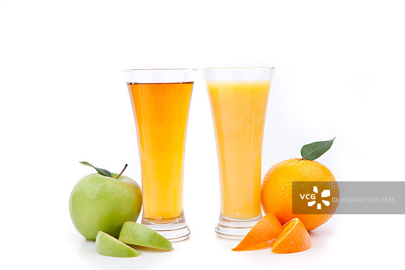 橙汁和苹果汁图片素材