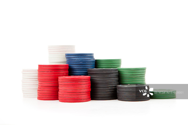 堆积在一起的扑克币图片素材
