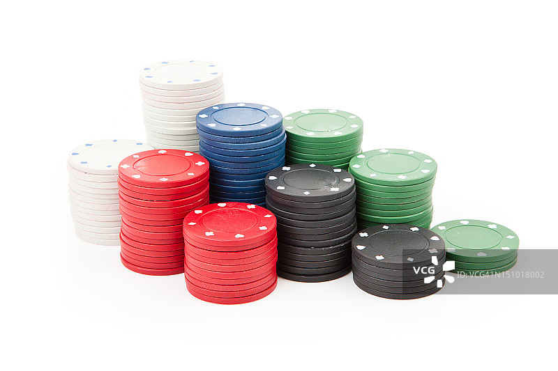 堆叠在一起的扑克筹码图片素材