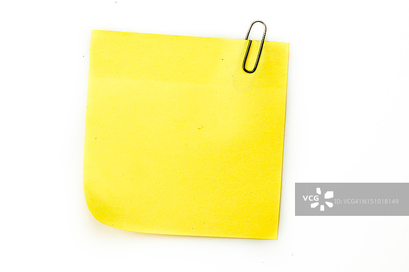 带灰色回形针的便签图片素材