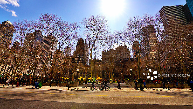 布莱恩特公园，曼哈顿，纽约图片素材