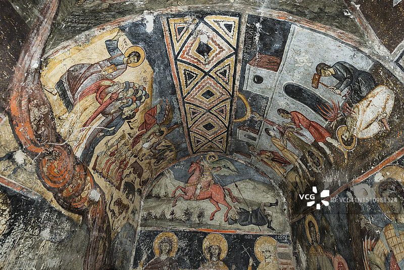 拜占庭教堂内的墙壁画图片素材