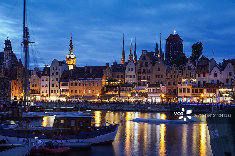 波兰格但斯克城市天际线港口风光图片素材