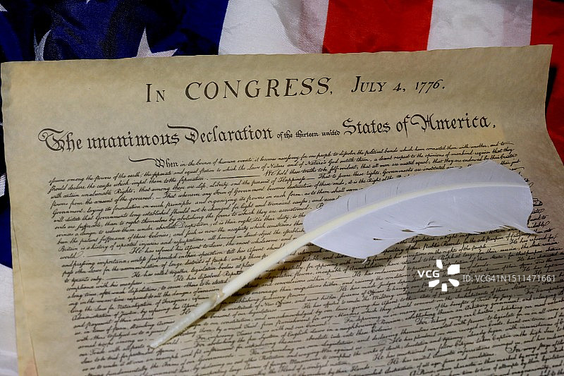 《独立宣言》文件图片素材